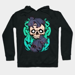 Skull Fish - Green and Blue Hoodie